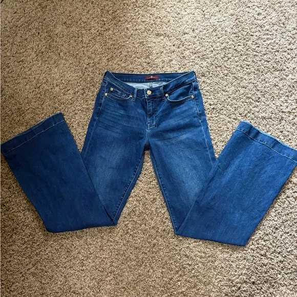 7 For All Mankind Women's Blue Boot Cut Jeans.